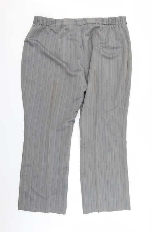 Womens UK Size 22 Agenda Regular Fit Grey Trousers