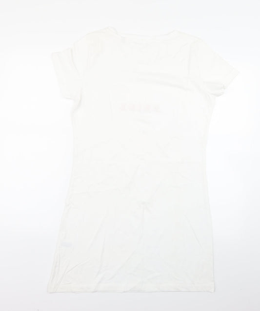 Womens UK Size M Preworn White Basic T-Shirt