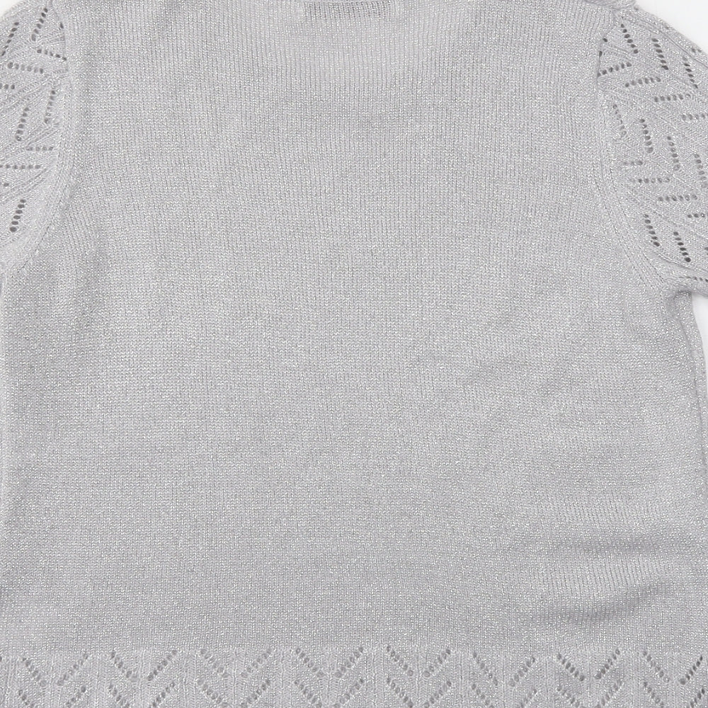 EWM Womens Silver Basic T-Shirt Size M