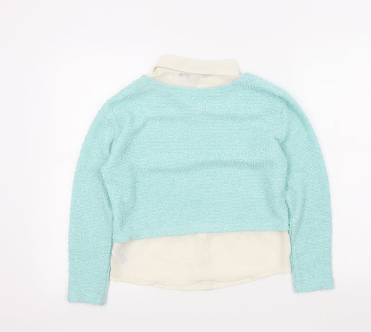 New Look Girls Green Colourblock Pullover Jumper Size 10-11 Years