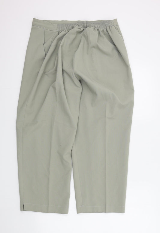 Womens UK Size 22 in Preworn Regular Fit Green Trousers