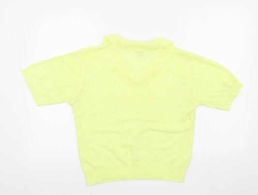 CARLYLE Womens Yellow Pullover Jumper Size M