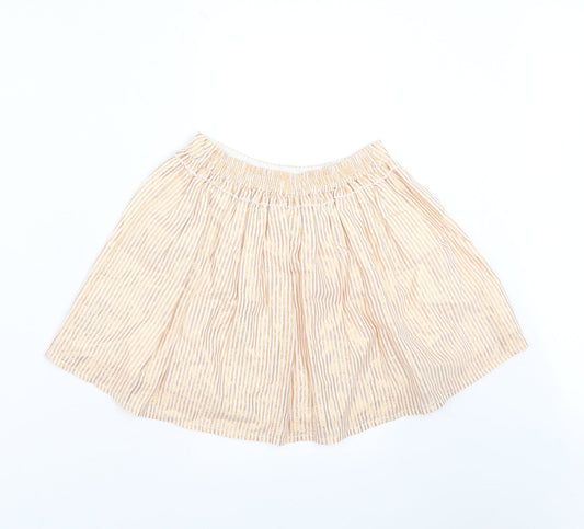 NEXT Girls Gold Striped A-Line Skirt Size 7 Years