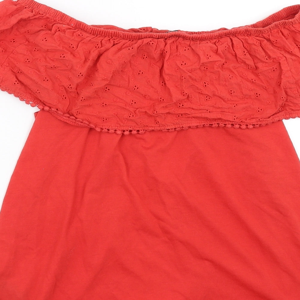 Womens UK Size 10 Pep&co Red Basic T-Shirt