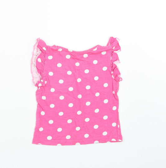 Young Dimension Girls Pink Polka Dot Basic T-Shirt Size 2-3 Years