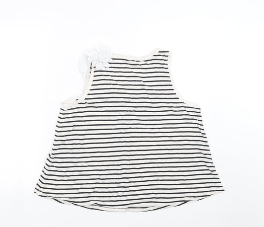 Nutmeg Womens Black Striped  Basic Tank Size 16  - floral detail