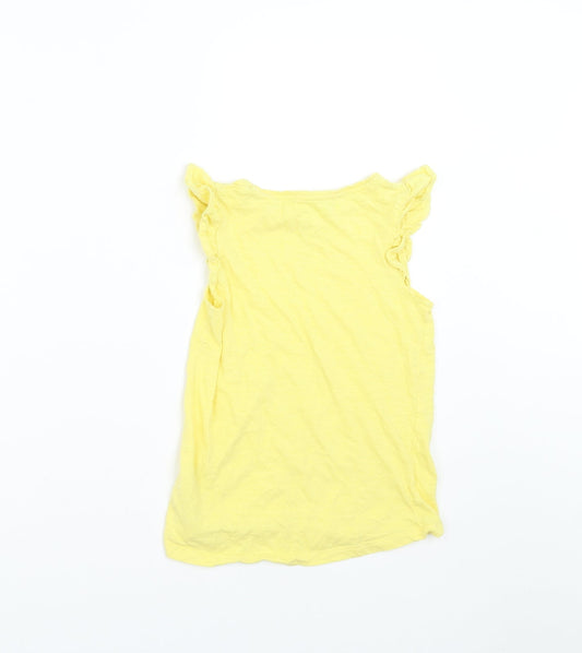 F&F Girls Yellow Basic T-Shirt Size 5-6 Years