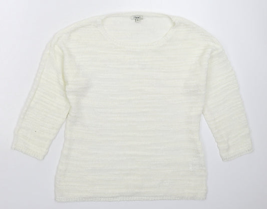 Womens UK Size S Text White Pullover Jumper