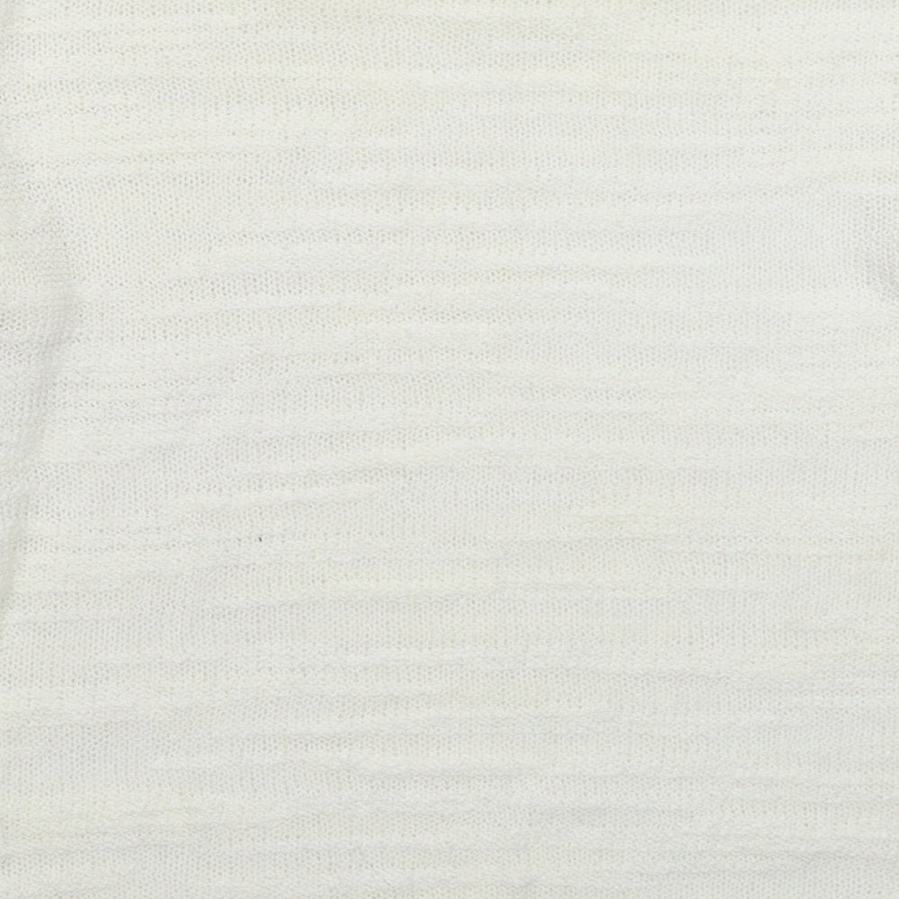 Womens UK Size S Text White Pullover Jumper