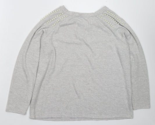 George Womens Grey Knit Pullover Jumper Size L