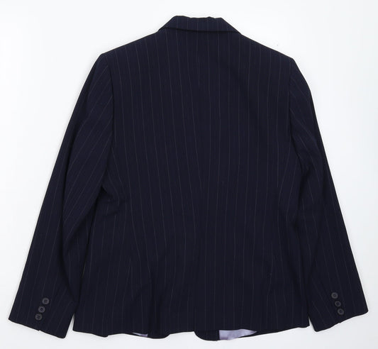 Autonomy Womens Blue Striped  Jacket Suit Jacket Size 12
