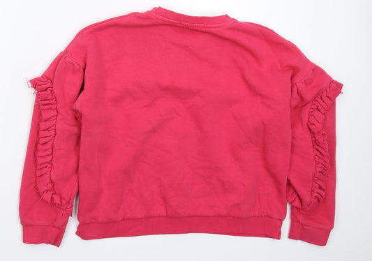 Marks and Spencer Girls Pink Pullover Sweatshirt Size 11-12 Years