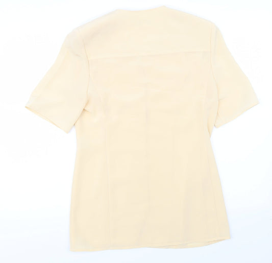 Precis Womens Yellow Basic Blouse Size 10 - Padded Shoulders