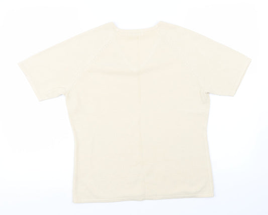 Berkertex Womens Yellow Knit Basic T-Shirt Size 14