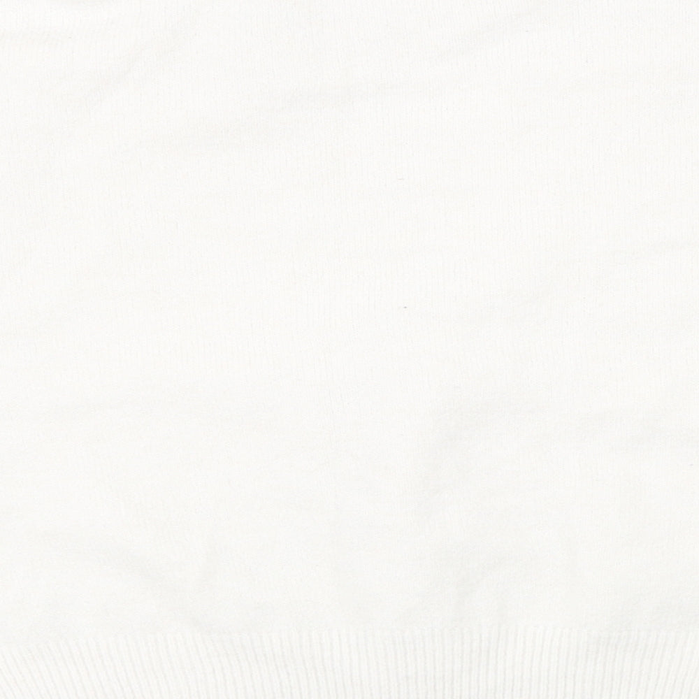 H&M Womens White Knit Pullover Sweatshirt Size M - Over Sized