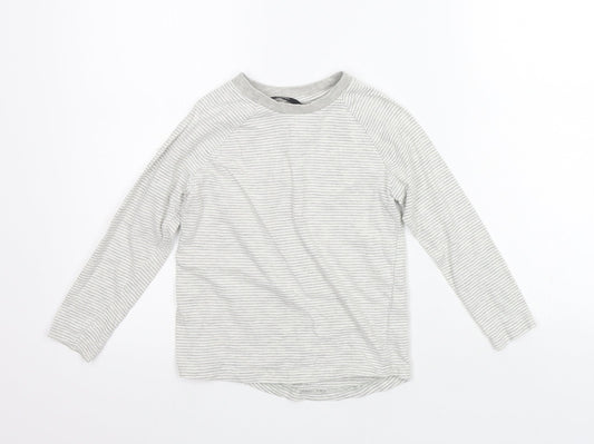 George Boys White Striped Basic T-Shirt Size 5-6 Years