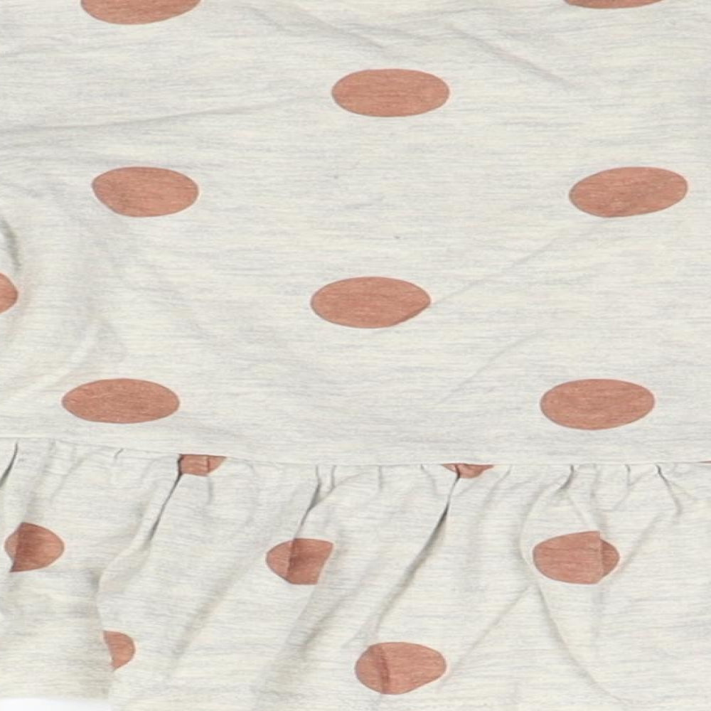 George Girls Grey Polka Dot Basic T-Shirt Size 12-18 Months