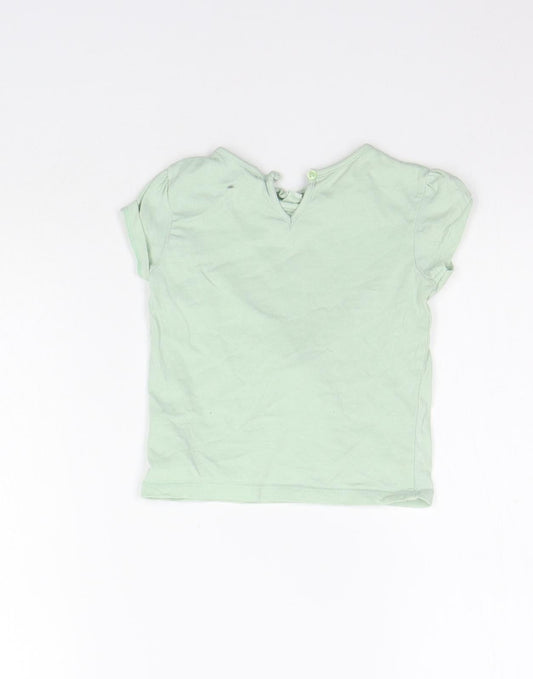 Primark Girls Green Basic T-Shirt Size 18-24 Months
