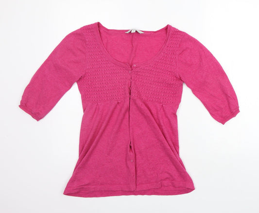 Womens UK Size 10 Crew Clothing Pink Cardigan Jumper