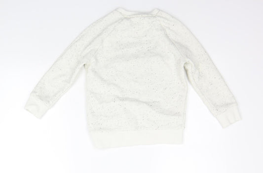 F&F Girls White Pullover Jumper Size 6-7 Years