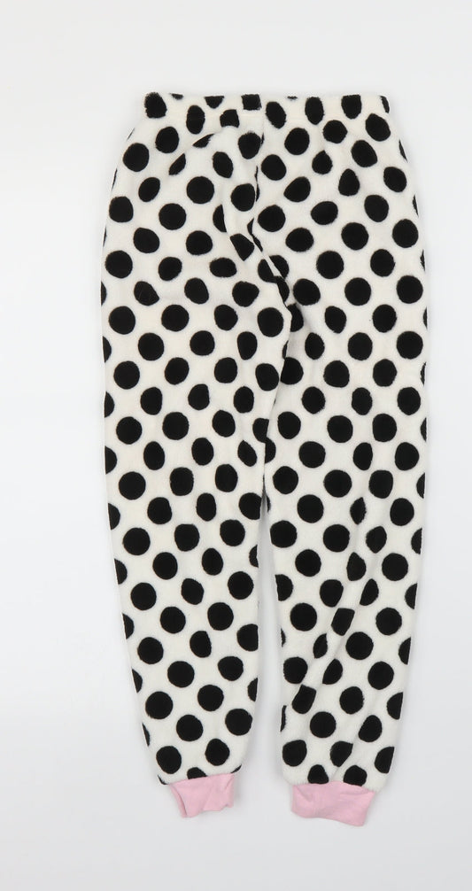 Matalan Girls White Polka Dot Capri Pyjama Pants Size 8-9 Years