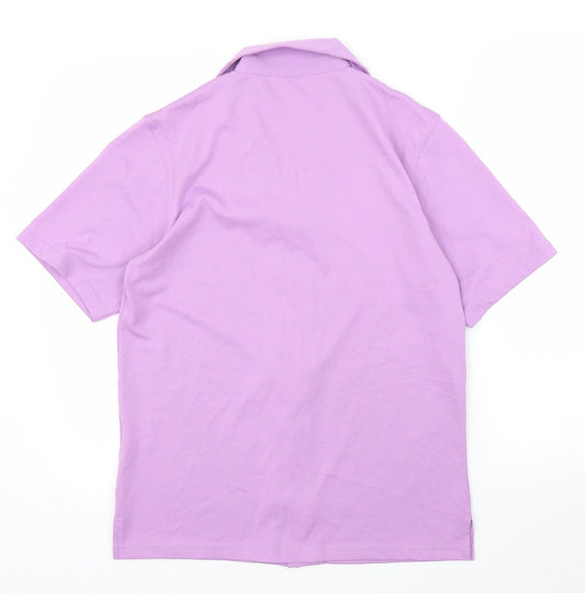 Mens UK Size S NEXT Purple Button-Up Short Sleeve Casual Shirt