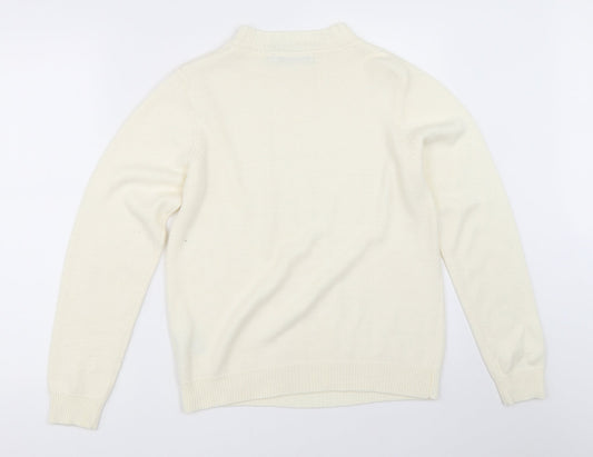 EWM Womens Ivory Pullover Jumper Size 10