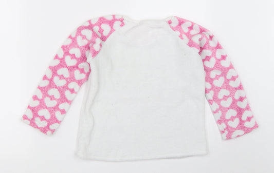 YD Girls White Solid Top Pyjama Top Size 6-7 Years