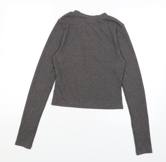 Womens UK Size S H&M Grey Basic T-Shirt