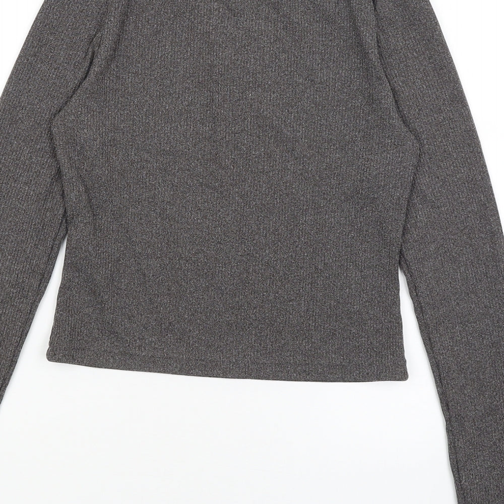 Womens UK Size S H&M Grey Basic T-Shirt