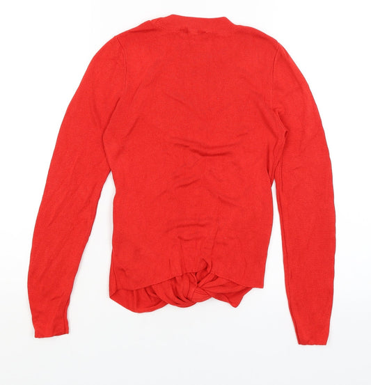 Womens UK Size S Topshop Red Basic T-Shirt