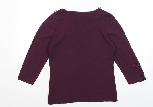 Womens UK Size 12 Sky Purple Basic T-Shirt