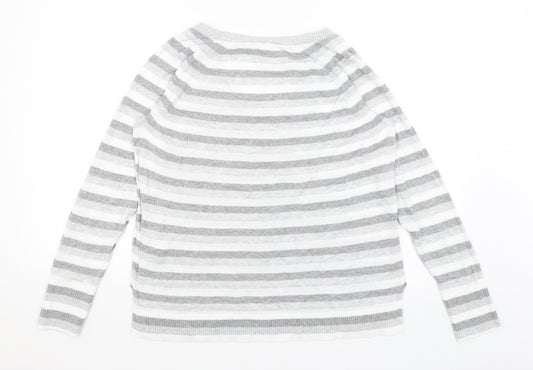Gap Womens Grey Striped Pullover Jumper Size M