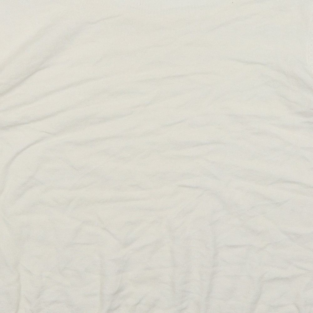 Womens UK Size M Text White Basic T-Shirt