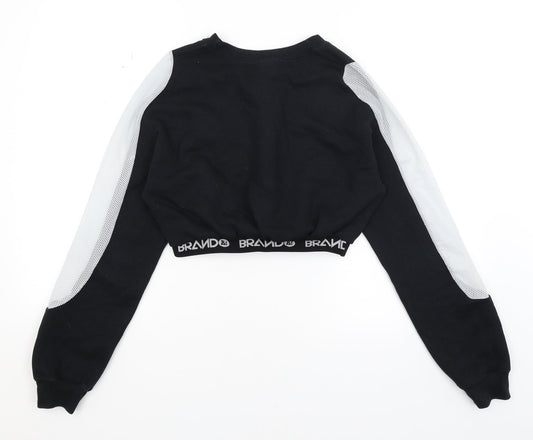 Gildan Womens Black Pullover Jumper Size S