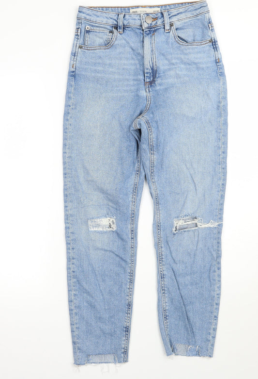 Womens UK Size 27 in ASOS Regular Fit Mom Blue Jeans