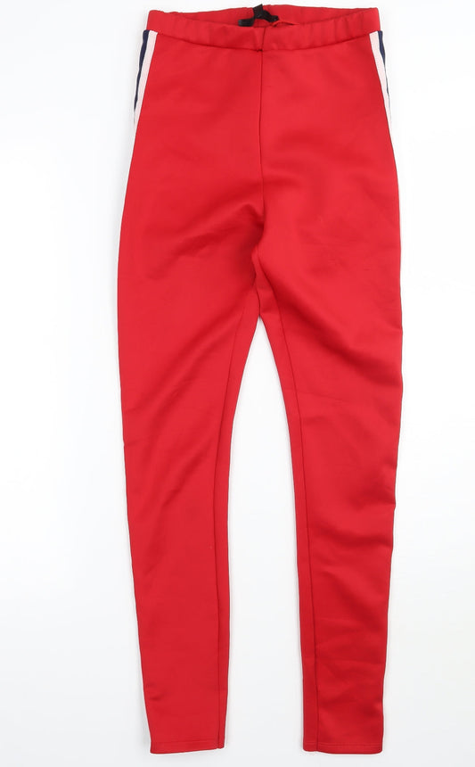 Womens UK Size 4 Missguided Regular Fit Red Trousers