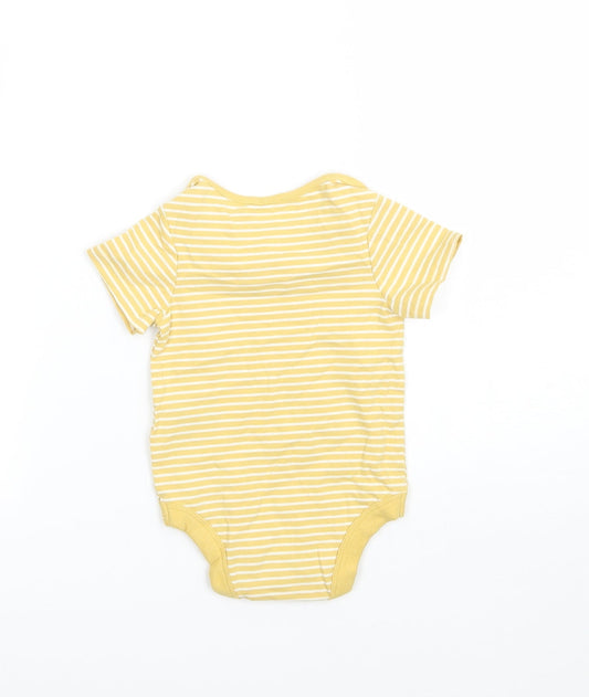 Marks and Spencer Girls Yellow Striped Babygrow One-Piece Size 6-9 Months