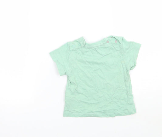 Marks and Spencer Girls Green Basic T-Shirt Size 6-9 Months