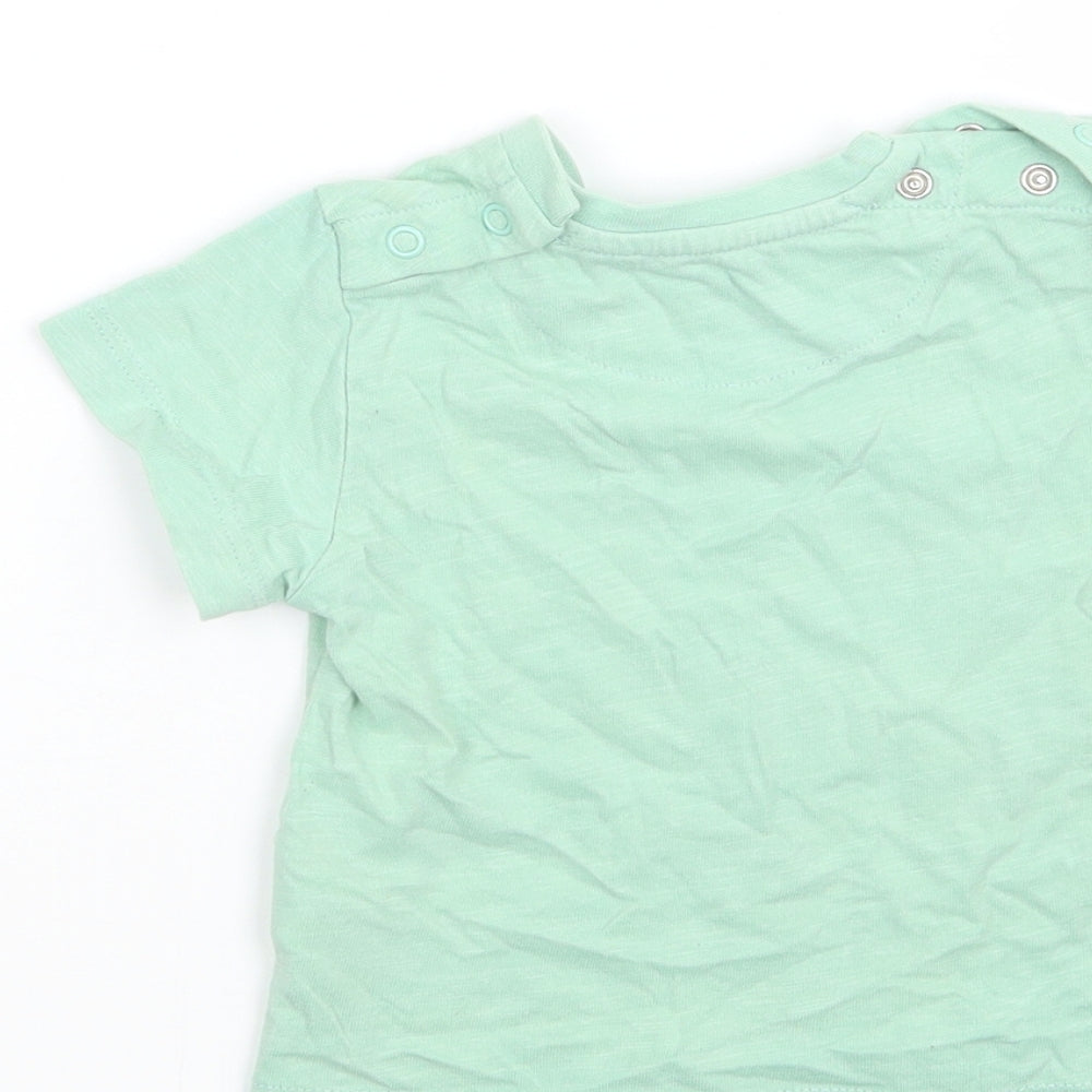 Marks and Spencer Girls Green Basic T-Shirt Size 6-9 Months