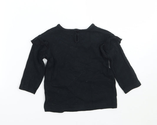 George Boys Black Basic T-Shirt Size 9-12 Months