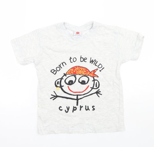 Preworn Boys Grey Basic T-Shirt Size 3-4 Years