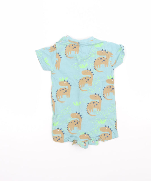 Marks and Spencer Boys Green Floral Babygrow One-Piece Size 0-3 Months
