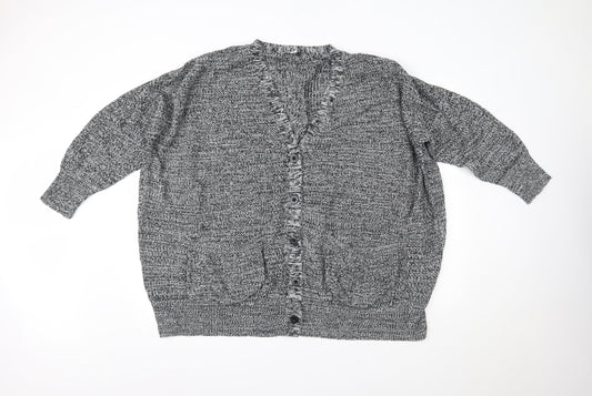 Womens UK Size L Simply Be Grey Cardigan Jumper
