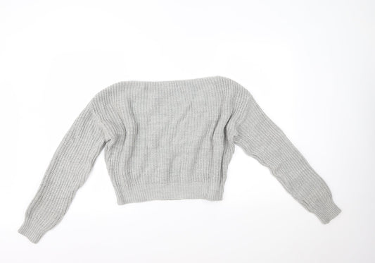 PRETTYLITTLETHING Womens Grey Pullover Jumper Size 6