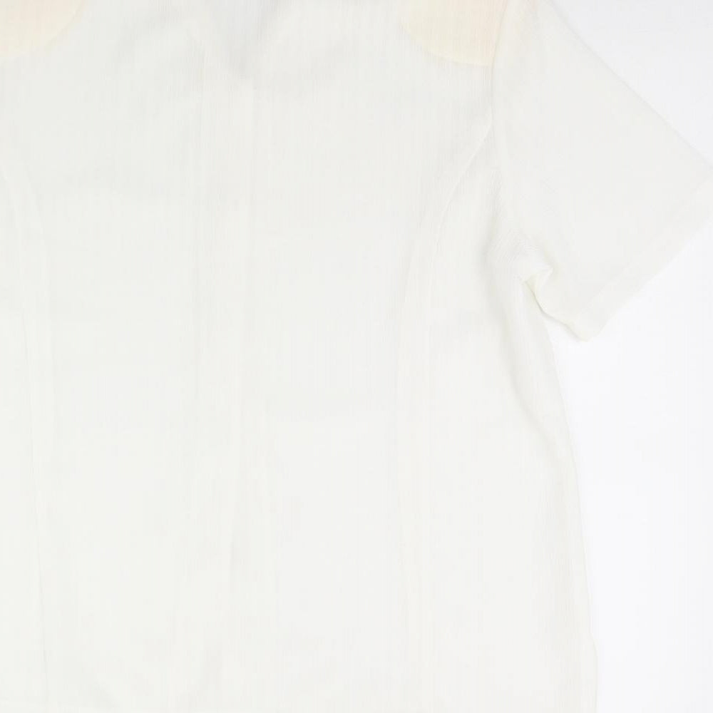 Womens UK Size 12 Clothes Contact White Basic Button-Up