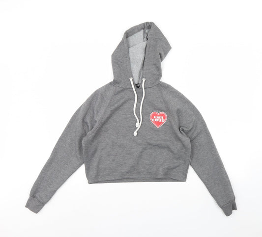 Womens UK Size XS Divided Grey Pullover Hoodie