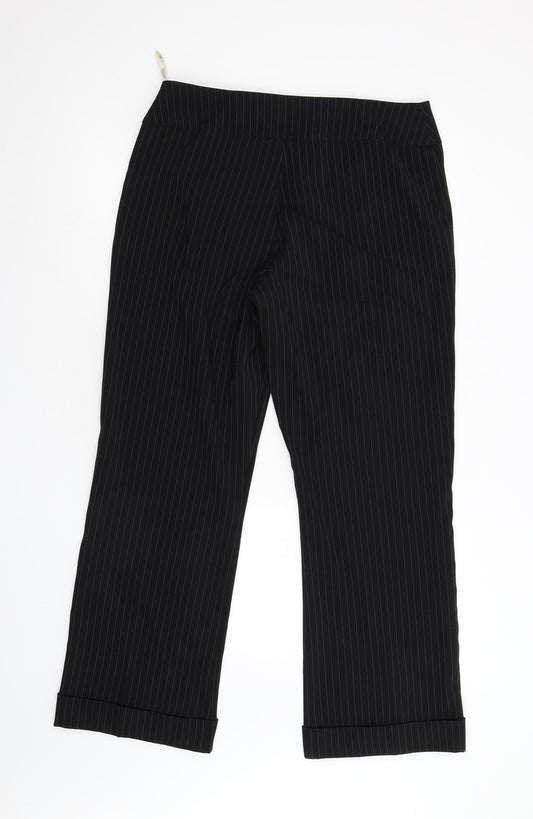 Womens UK Size 14 Dorothy Perkins Regular Fit Black Trousers