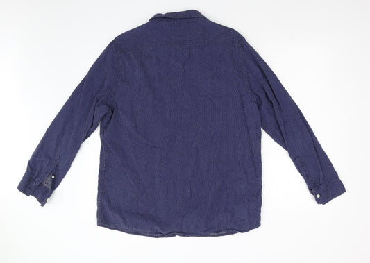 George Mens Blue Button-Up Size L