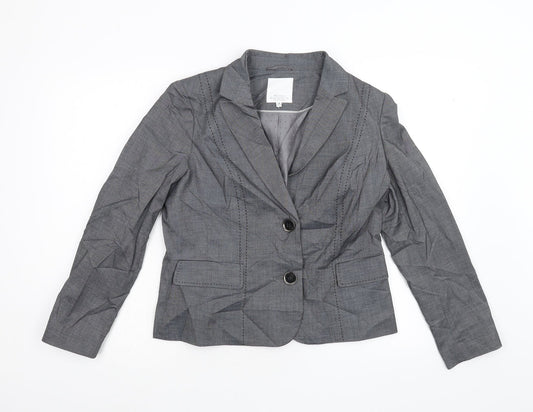 Womens UK Size 14 Debenhams Petites Grey Suit Jacket